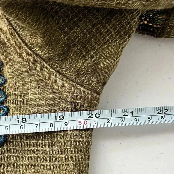 Chico's VTG Sz S Jacket Dark Olive Boho Southwestern Floral Embroidered Artsy‎ - Picture 15 of 16